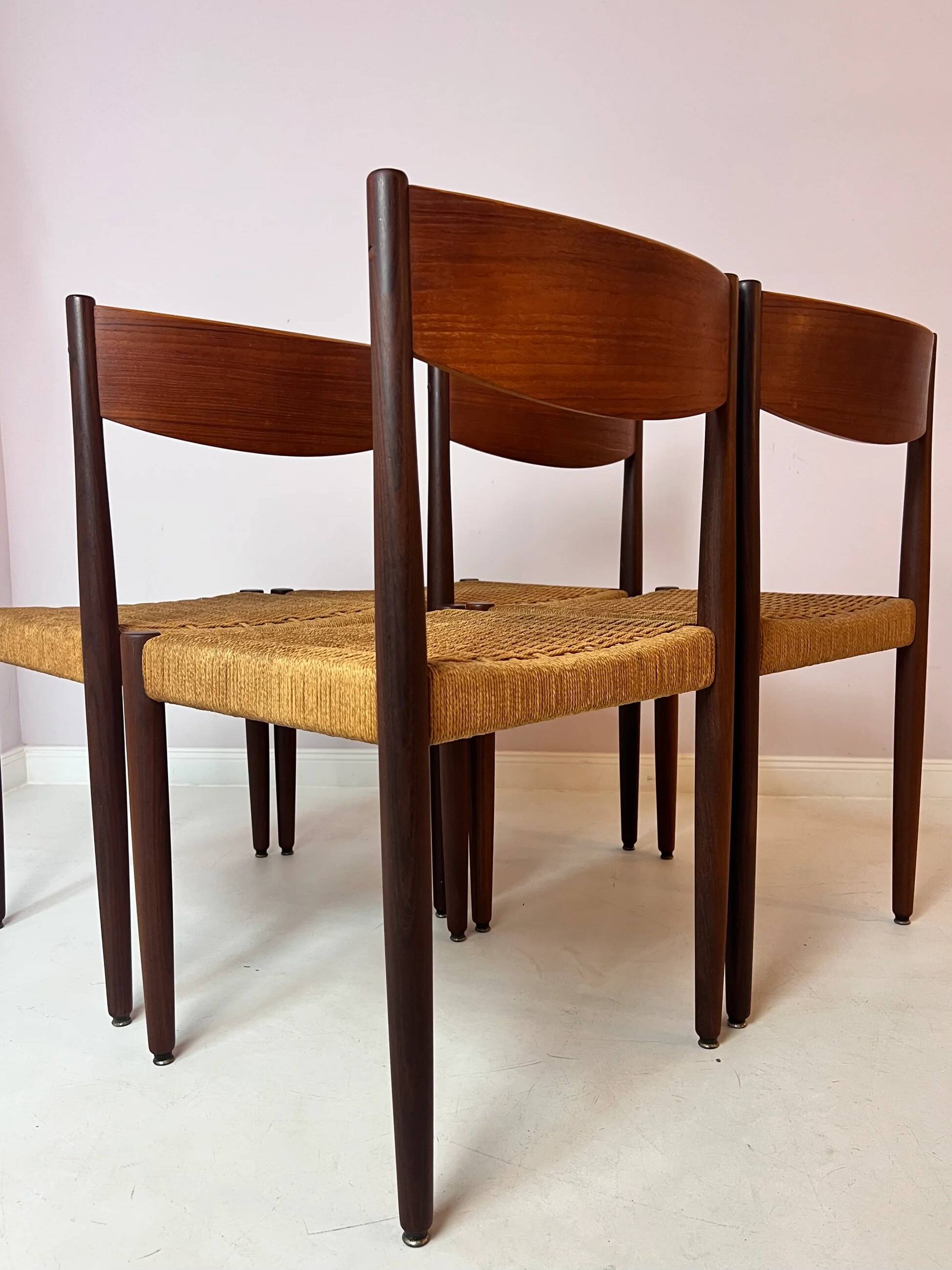 Set: 4x Dining Chair Teak by Poul Volther for Frem Rojle