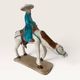 Cheval et cavalier chinois en terre cuite émaillée, XXe