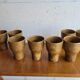Set of 8 flared glasses in brown sandstone