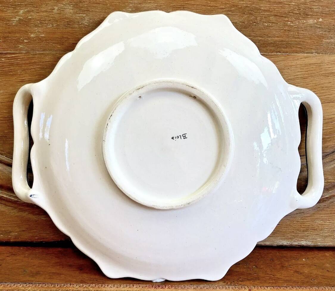 Antique Desvres Rouen fruit bowl, Blois François 1er model