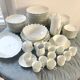 Prestigious 62-piece dinnerware set in vintage 70's Limoges white porcelain by Raynaud