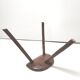Brutalist tripod stool in solid wood half round