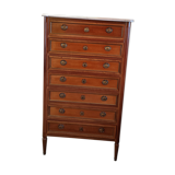 Louis XVI style semainier in mahogany veneer