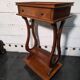 Lyre bedside table in solid cherry wood