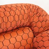 Vintage living room, club style, composed of a 3-seater sofa and 2 armchairs, 1970s