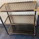 Vintage Italian design console in brass and smoked glass