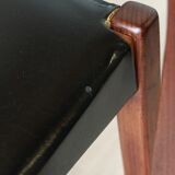 Series of 6 chairs in skai and teak