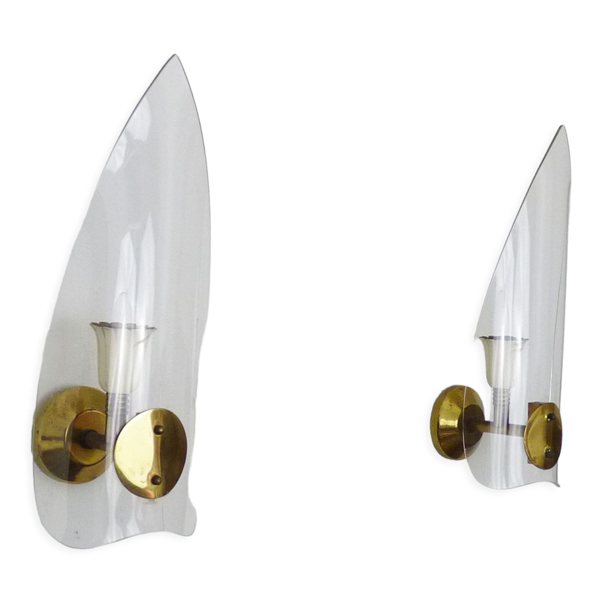 Pair of vintage italian wall sconces, Stilnovo Italy, 50s