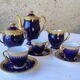 Blue and gold coffee service - Limoges porcelain