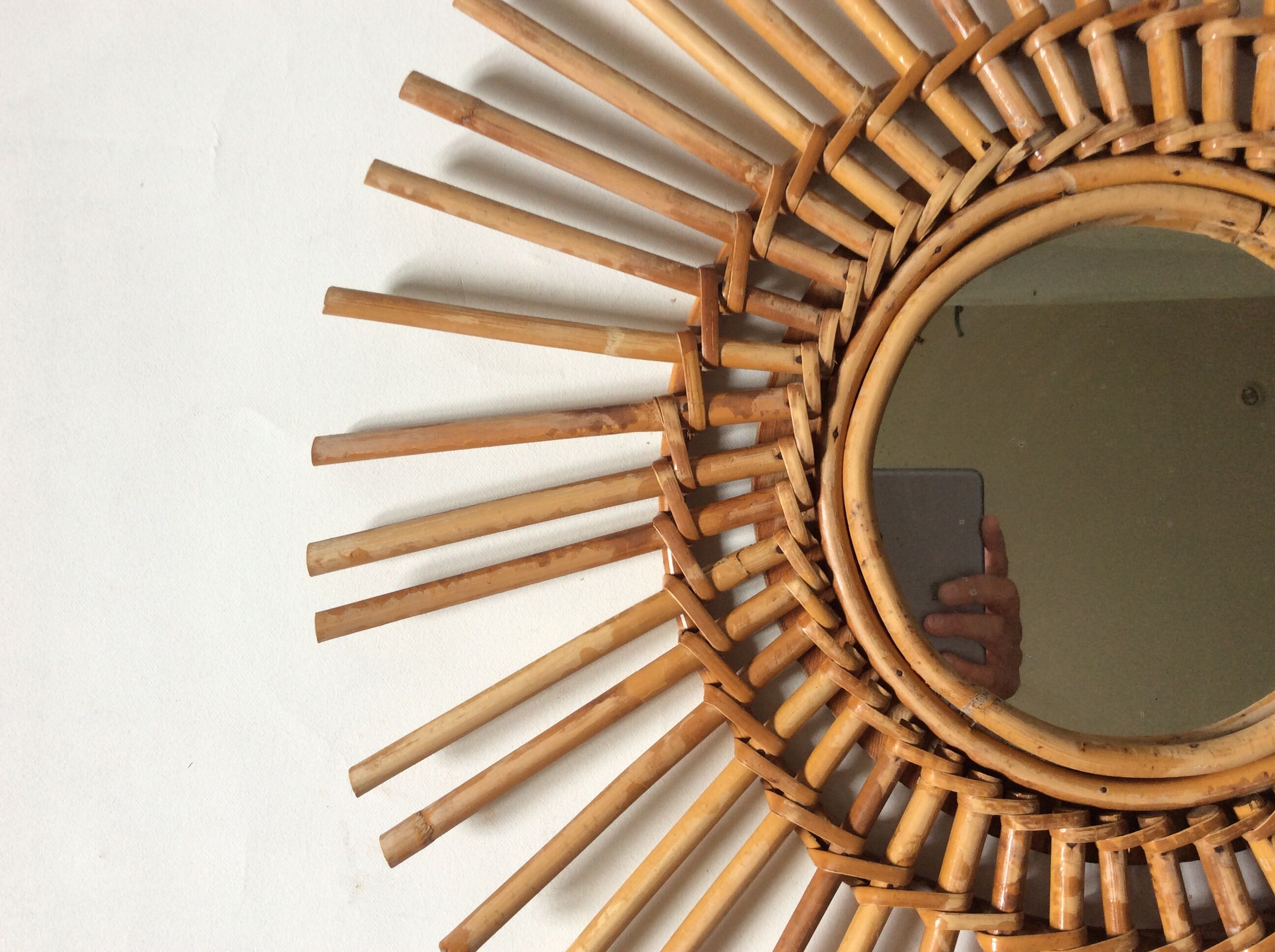 Vintage rattan mirror - 57cm