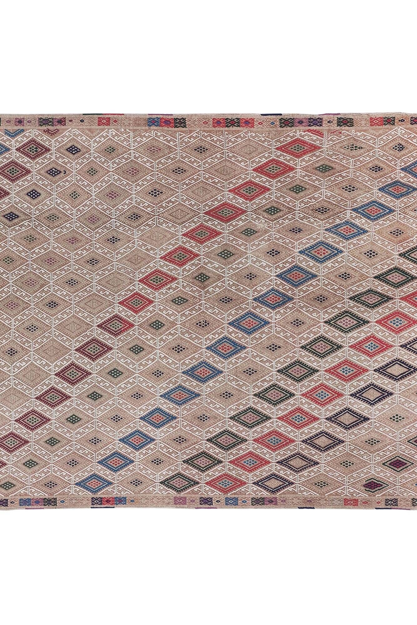 Vintage Turkish kilim, handwoven, 152x212 cm.
