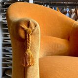 Toad armchair in ochre velvet