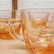 Set 4 cups old pink glass