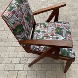 Paire de fauteuil bridge vintage compas