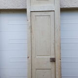 Old moulded woodwork door with 18th /19th round glass