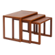 set of 3 nesting Teak tables, danish design, 1970s