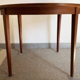 Extendable swedish round teak dining table