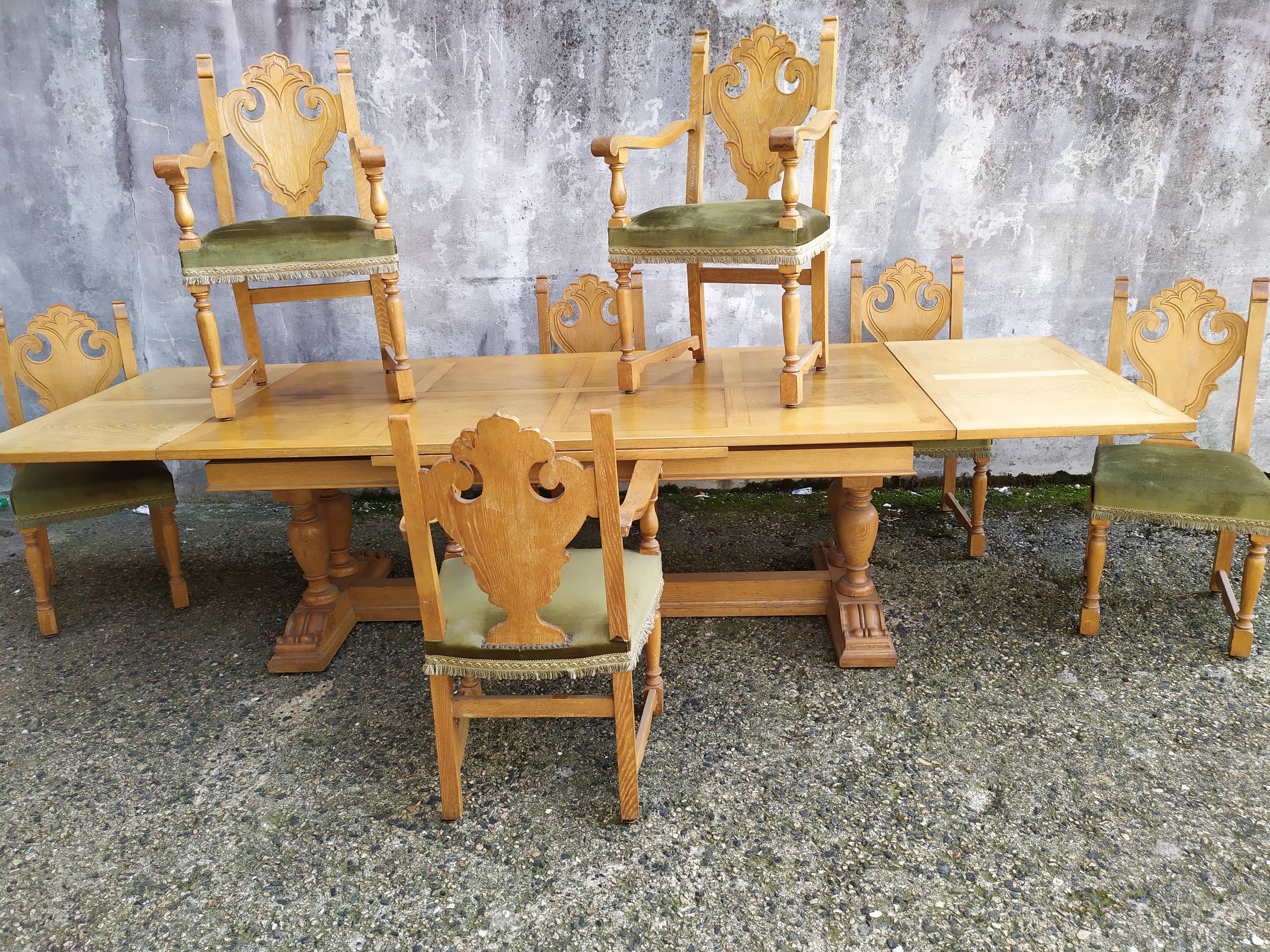 8 ceruse oak style chairs