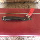 Old suitcase red cardboard bordeaux clasp metal vintage