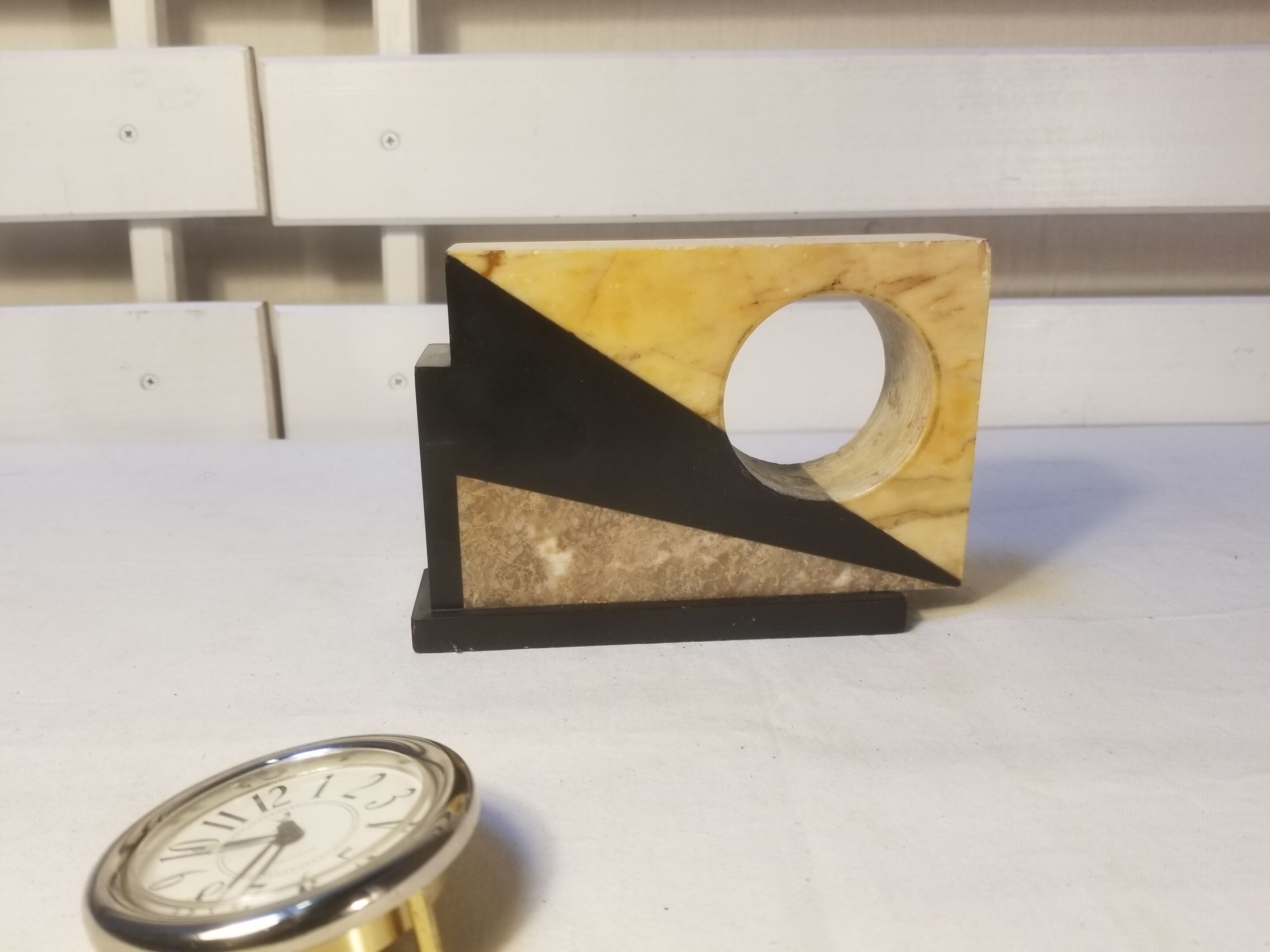 JAZ Quartz Clock Art Deco Marble Style - Table Clock