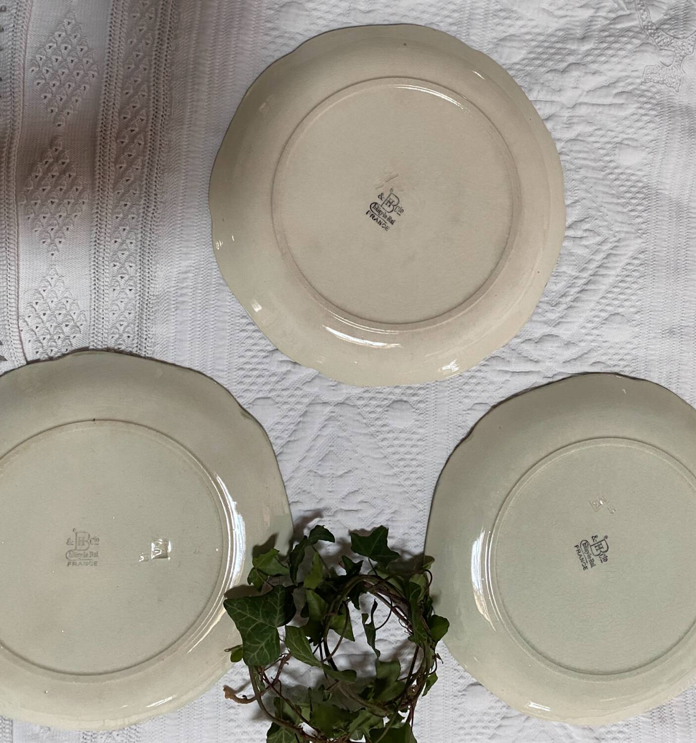 Set of 5 Choisy le Roi 19th century majoline plates