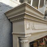Grey patinated beveled mirror
