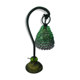 Lamp, cast iron foot, day offal in pearls forming a bunch of grapes - 60s