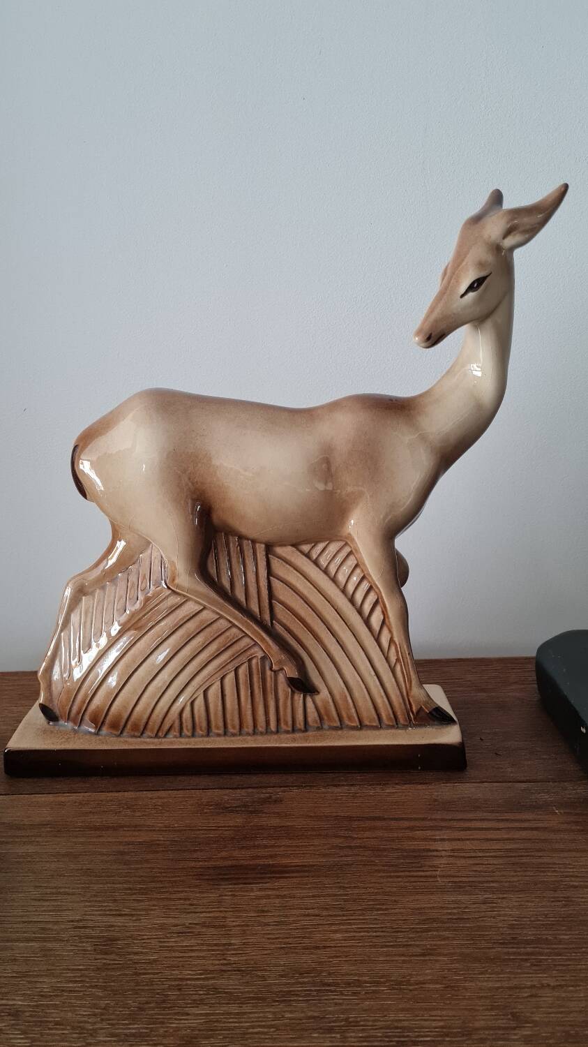 Art Deco ceramic doe