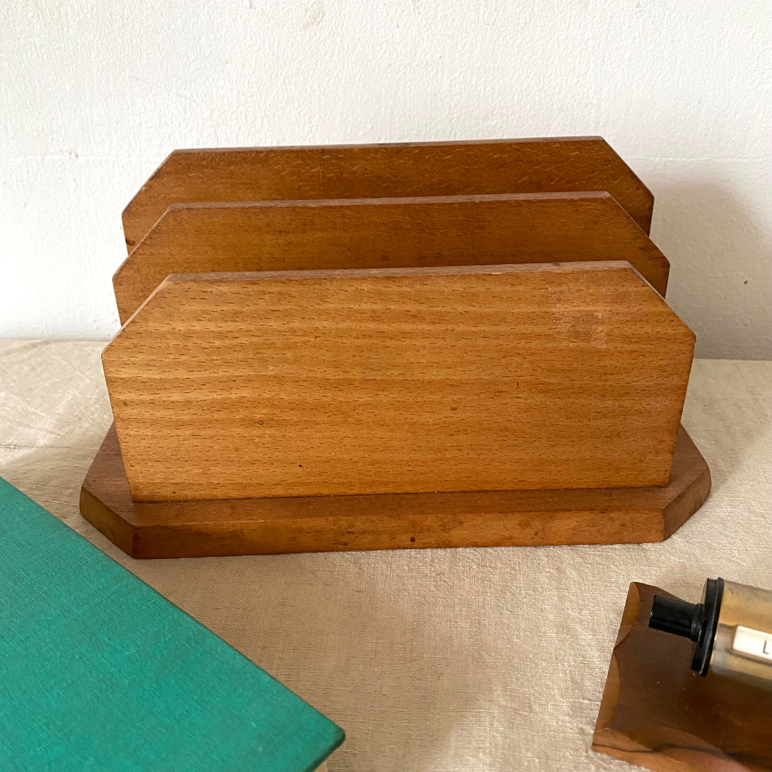 Wooden mail rack, sorter