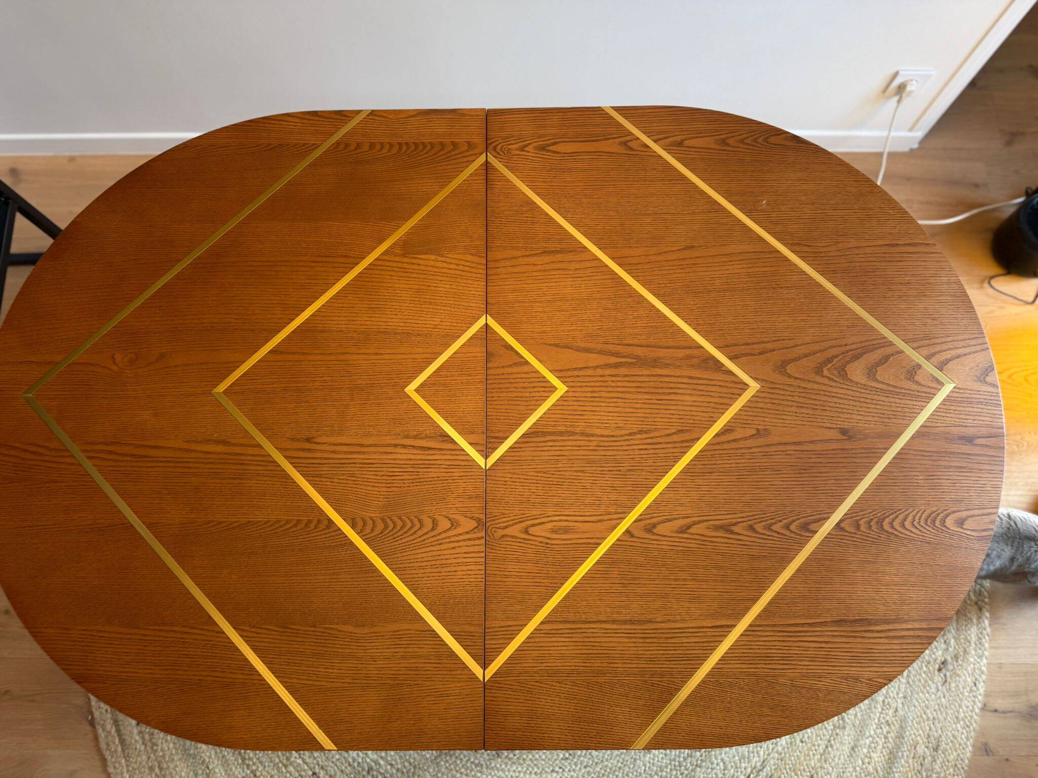 Extendable dining table La Redoute - Walnut and Brass Design