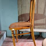 Ancienne Chaise de Bistrot en Bois Courbé " Fischel "