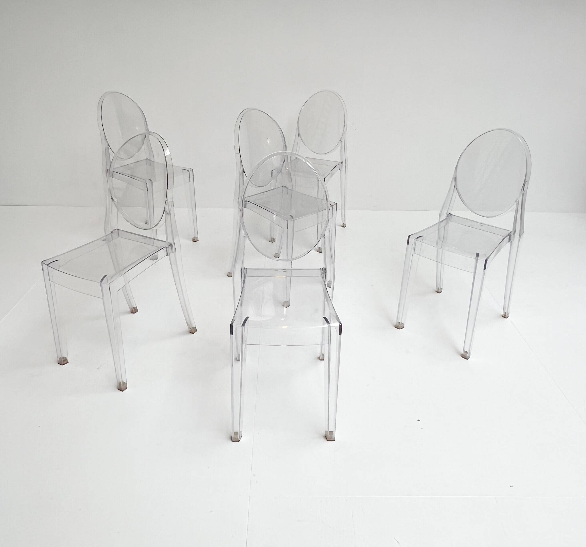 6 Victoria Ghost chairs by Philippe Starck for Kartell, after 2000.