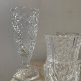Series of 6 miniature vases in chiseled glass