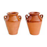Pair of terracotta amphora vases