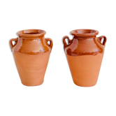 Paire de vases amphore en terre cuite