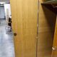 French wardrobe with tapered legs, 3 doors, 1 mirror (27*130), and 1 drawer.