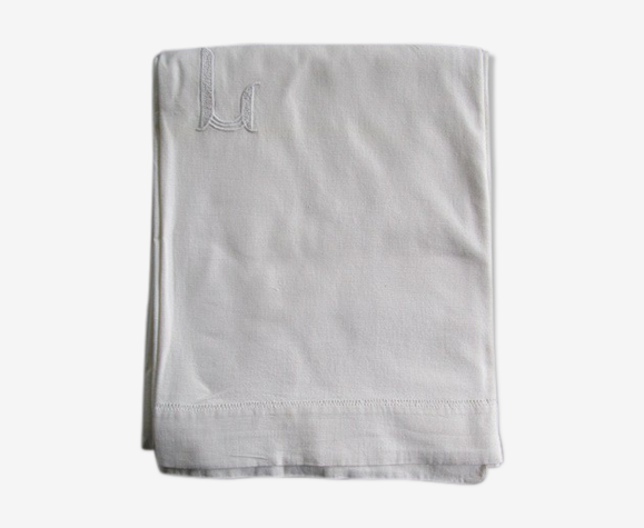 Drap ancien monogrammé 260x210cm
