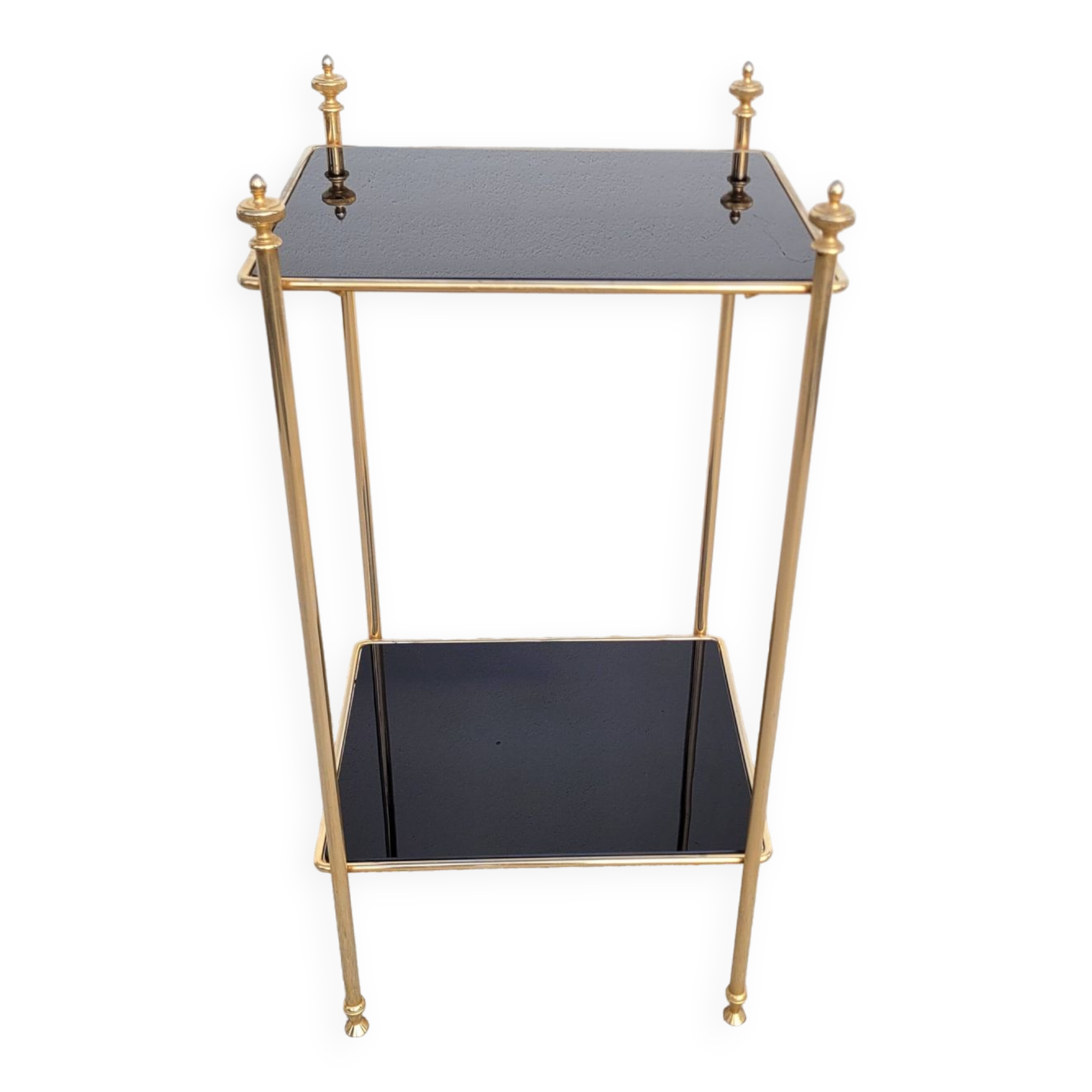 Vintage harness in gold metal and black glass