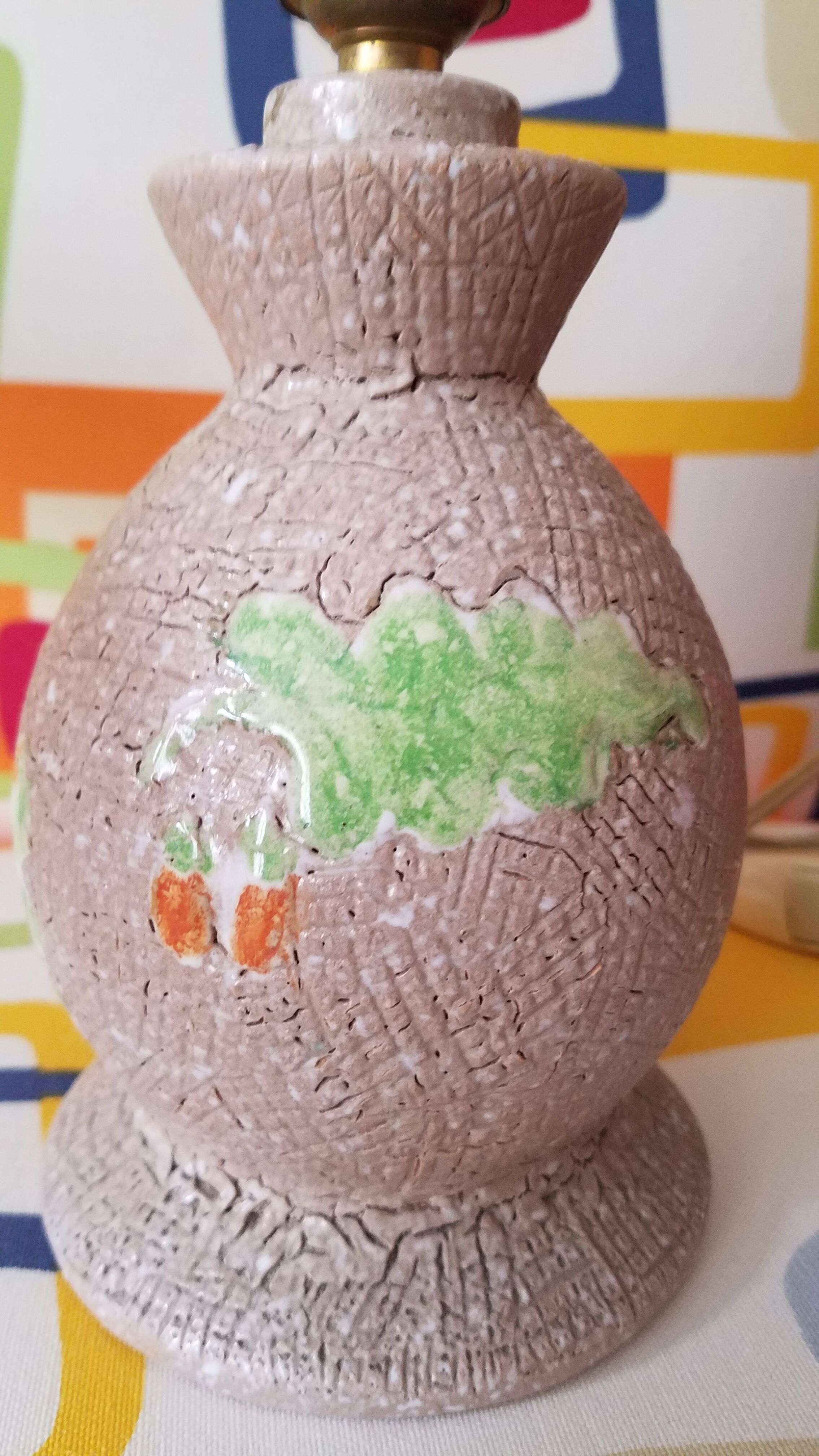 Bedside lamp in vintage earthenware