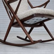 1960s, Danish rocking chair by Frank Reenskaug, model 182, sheepskin.