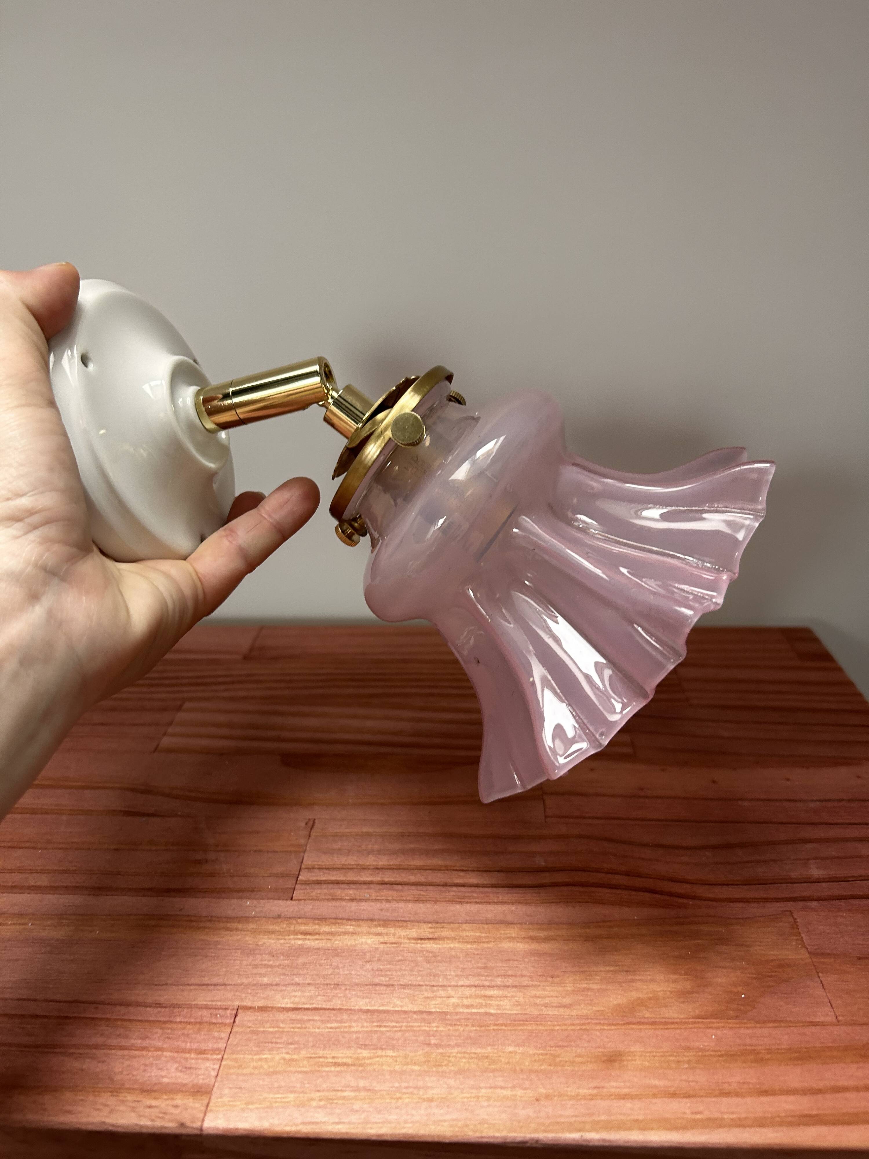 Vintage ceramic and glass tilting wall light