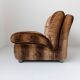 Vintage armchair from the 1970s, by Europoltrona Italy, brown striped velvet, Space Age design.
