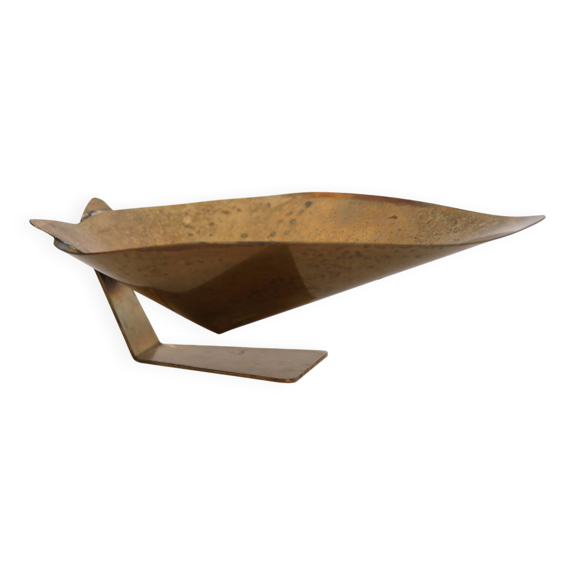 Rare brass Mathieu Matégot vide poche, 1950s