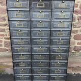 Meuble d'Archivage industriel 30 clapets Strafor 1920s