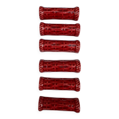 Série de 6 porte-couteaux en céramique de Proceram Aubagne – Rouge sang