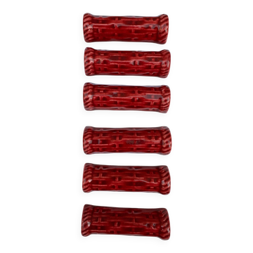 Série de 6 porte-couteaux en céramique de Proceram Aubagne – Rouge sang