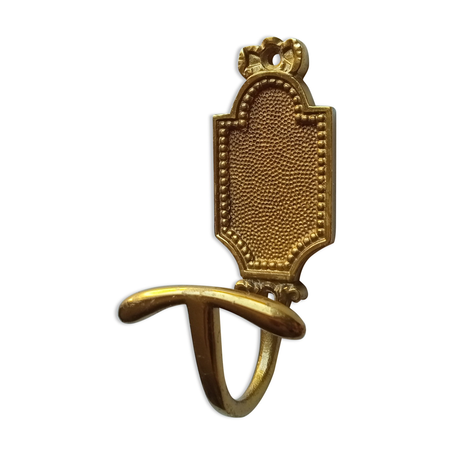 Vintage patère in solid golden brass