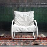 Rocking chair Memphis Ellipse leather Les Amisco with its cushion