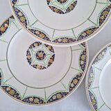 Flat Plates in Old Longwy Earthenware, Geneva Vintage Model