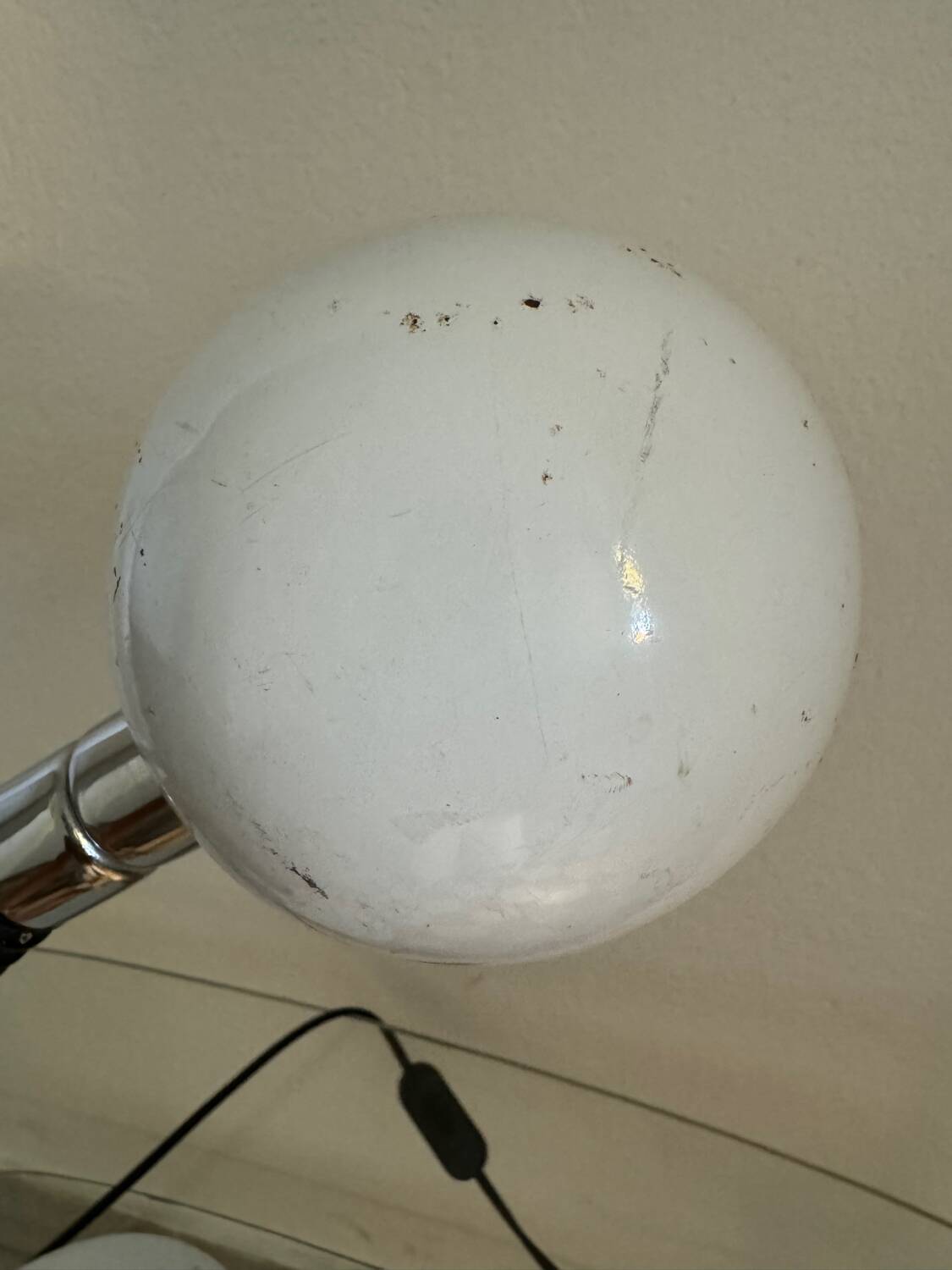 Lampe de bureau Eyeball blanche années 70